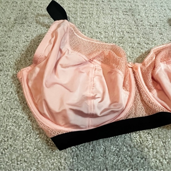 Parfait Quartz Pink Underwire Bra Sz 32K Full Figured Sexy Plunge Romina P5522 - Picture 6 of 14